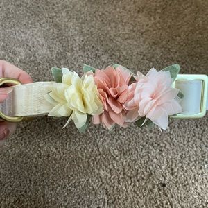 Floral dog collar wedding